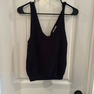 Francesca’s navy tank with twist back detail